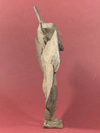 ANCIENT LURISTAN BRONZE WINGED CROWNED ANTHROMORPHIC STATUETTE CIRCA 1000 - 800BCE 3