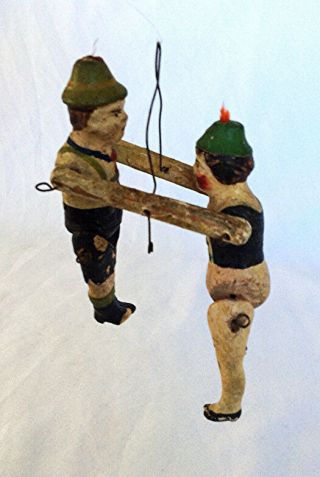 Antique Figural Carved Wood Whirligig Balance Toy Ornament Folk Art Doll Aafa