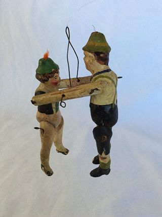 Antique figural carved wood whirligig balance toy ornament folk art DOLL AAFA 2