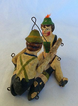 Antique figural carved wood whirligig balance toy ornament folk art DOLL AAFA 6