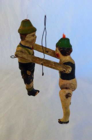 Antique figural carved wood whirligig balance toy ornament folk art DOLL AAFA 7