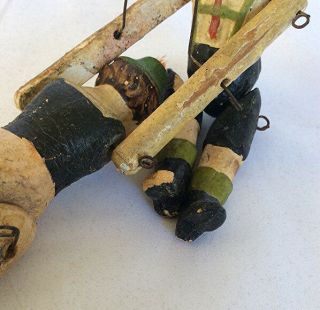 Antique figural carved wood whirligig balance toy ornament folk art DOLL AAFA 8