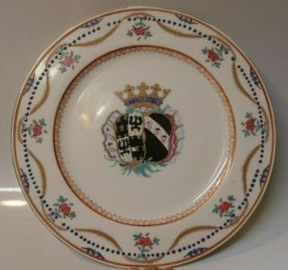 18/19th Century Armorial Chinese Export Porcelain Plate - Floral Design 12
