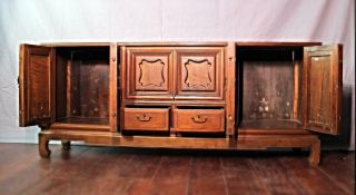 Early Antique Asian Cedar Cabinet Sideboard Buffet Chest Server Trunk Chinese 10