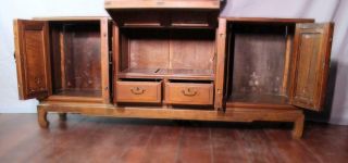 Early Antique Asian Cedar Cabinet Sideboard Buffet Chest Server Trunk Chinese 3