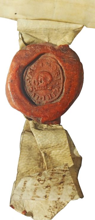 1632 Indenture - Skull Head Seal - Kings Lynn - Captain Vancouver Birthplace