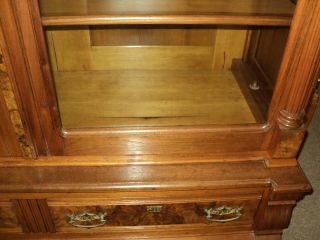 Walnut Eastlake Victorian Knock Down Library Bookcase 7