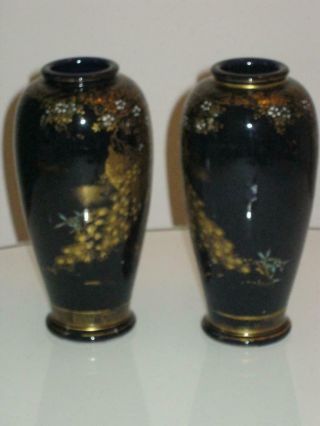 STUNNING ANTIQUE MIRRORED JAPANESE KOSHIDA SATSUMA VASES 2