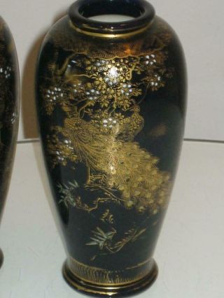 STUNNING ANTIQUE MIRRORED JAPANESE KOSHIDA SATSUMA VASES 4