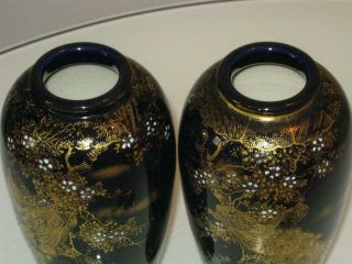 STUNNING ANTIQUE MIRRORED JAPANESE KOSHIDA SATSUMA VASES 7