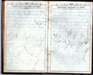 1869 & 74 Handwritten Diaries Sandwich ILL Fremont IA China ME Taunton MA Cook 8