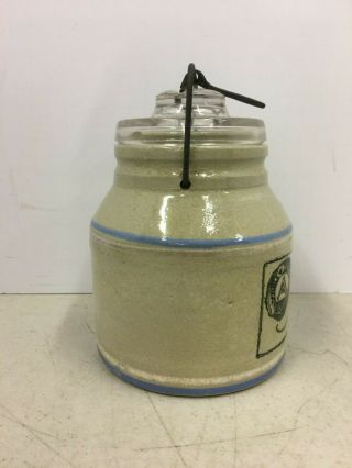 Antique Vintage Primitive Finley Ackers Pottery Crock Jar Stoneware 4