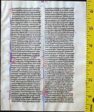 Early Ca.  1250 Bible Manuscript Leaf In Latin On Very Fine Vellum,  Numbers 18 - 21
