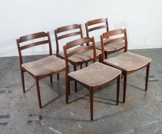 Mid Century Danish Modern Dining Chairs Rosewood Grey Tarm Stole Borge Mogensen 2