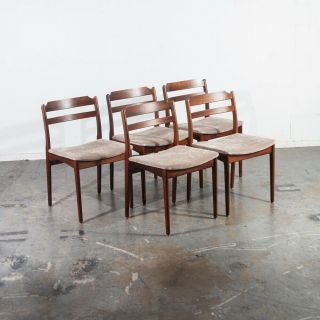 Mid Century Danish Modern Dining Chairs Rosewood Grey Tarm Stole Borge Mogensen 3