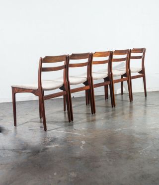 Mid Century Danish Modern Dining Chairs Rosewood Grey Tarm Stole Borge Mogensen 7