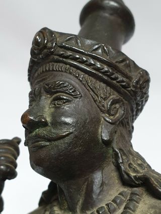 Eastern Bronze Temple God Figure Anghor Khmer Thai Tibet India Vintage Antique 3