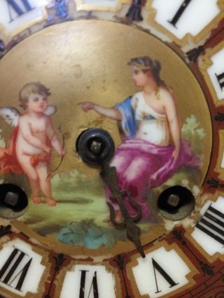 A stunning Egyptian Revival French dore bronze & enamel clock 5