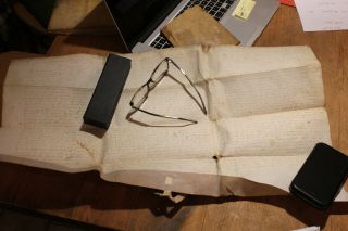 late c1500 very very large manuscript document skin parchment signed 7