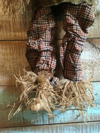 Primitive Grungy Scarecrow doll with Sunflowers Fall Halloween 27 