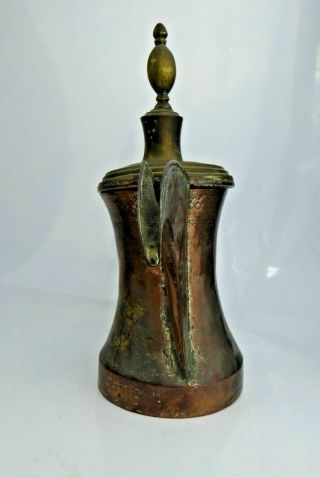 A Fine Antique Dallah Coffee Pot Copper Engraved Oman Nizwa Islamic Bedouin RARE 5