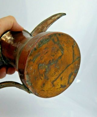 A Fine Antique Dallah Coffee Pot Copper Engraved Oman Nizwa Islamic Bedouin RARE 7