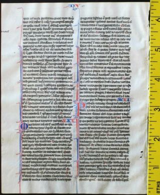 Early Ca.  1250 Bible Manuscript Leaf In Latin On Very Fine Vellum,  Numbers 23 - 26
