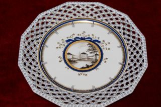 German Nymphenburg Reticulated Kings Pearl Porcelain Royal Bavaria Service Plate