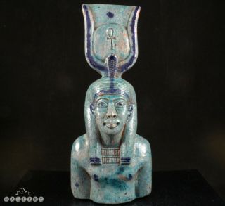 Large Antique Egyptian Grand Tour Faience Bust