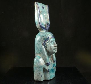 Large Antique Egyptian Grand Tour Faience Bust 2