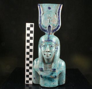 Large Antique Egyptian Grand Tour Faience Bust 6
