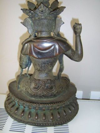 Antique Ming Dynasty Bodhisattva Figure Amitayus Buddha Bronze Statue 18th 19thC 3