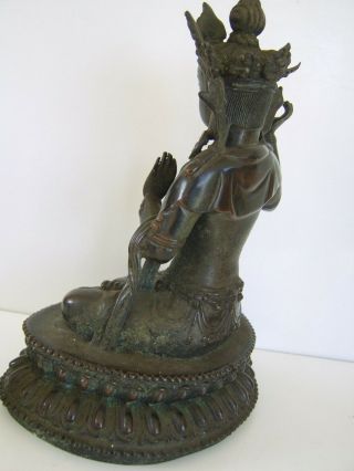 Antique Ming Dynasty Bodhisattva Figure Amitayus Buddha Bronze Statue 18th 19thC 5