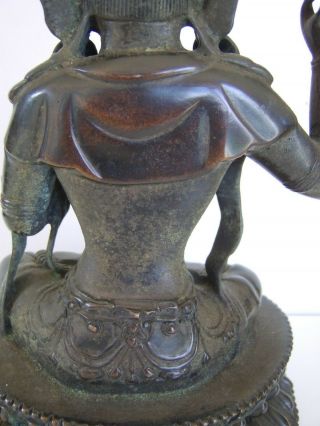 Antique Ming Dynasty Bodhisattva Figure Amitayus Buddha Bronze Statue 18th 19thC 6