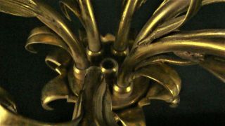 Pr Large Antique Gilt Brass Tole Newel Post or Sconce Candelabra Lamp Parts 10