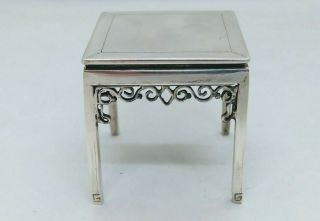 ANTIQUE CHINESE EXPORT SILVER MINIATURE TABLE,  HC,  CHINA LATE 19TH/EARLY 20TH C. 2