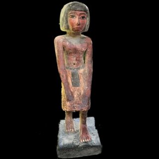 Ancient Huge Egyptian Wooden Statuette 300 Bc (1) 24.  1cm Tall