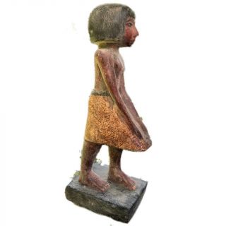 ANCIENT HUGE EGYPTIAN WOODEN STATUETTE 300 BC (1) 24.  1CM TALL 2