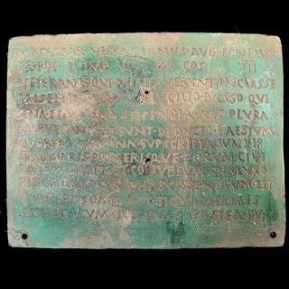 Rare Ancient Roman Bronze Intact Diploma - 200 - 400