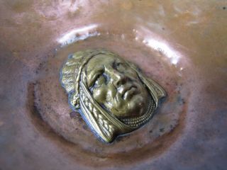 Antique Arts & Crafts Hammered Copper Native American Indian Tray Ashtray 5