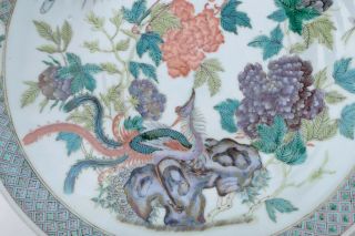 Large Chinese porcelain fencai charger.  Straits Chinese motif.  Late Qing. 8