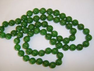 MOST ANTIQUE CHINESE CAVRED LARGE SIZE JADE BEAD NECKLACE 5