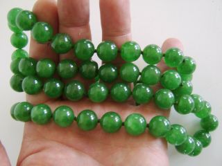 MOST ANTIQUE CHINESE CAVRED LARGE SIZE JADE BEAD NECKLACE 6