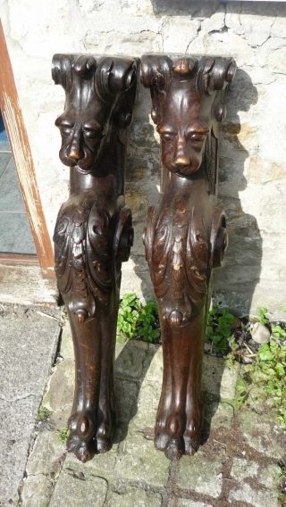 Fine 17th Century Carved Walnut Lions 5