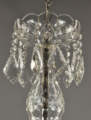 Italian Crystal French Style Chandelier c1950 Vintage Antique Silver Glass 4