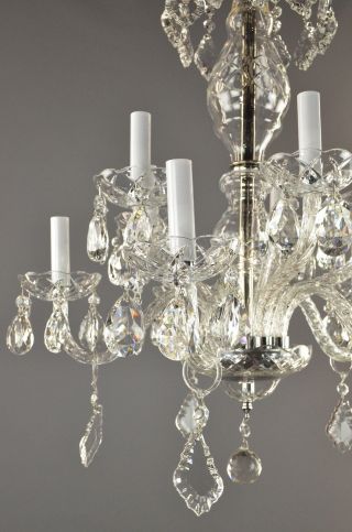 Italian Crystal French Style Chandelier c1950 Vintage Antique Silver Glass 5