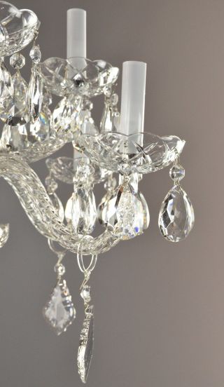 Italian Crystal French Style Chandelier c1950 Vintage Antique Silver Glass 6