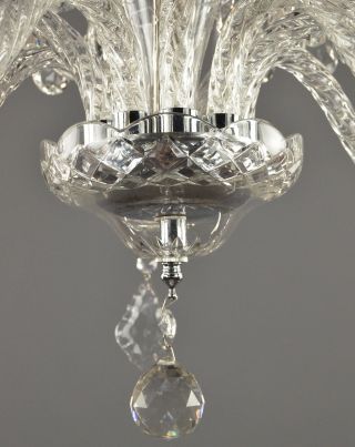 Italian Crystal French Style Chandelier c1950 Vintage Antique Silver Glass 8