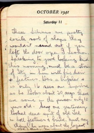 1941 Handwritten British Army Soldier ' s Diary Africa POW Camp Albert Hill Putney 11