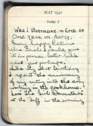 1941 Handwritten British Army Soldier ' s Diary Africa POW Camp Albert Hill Putney 8